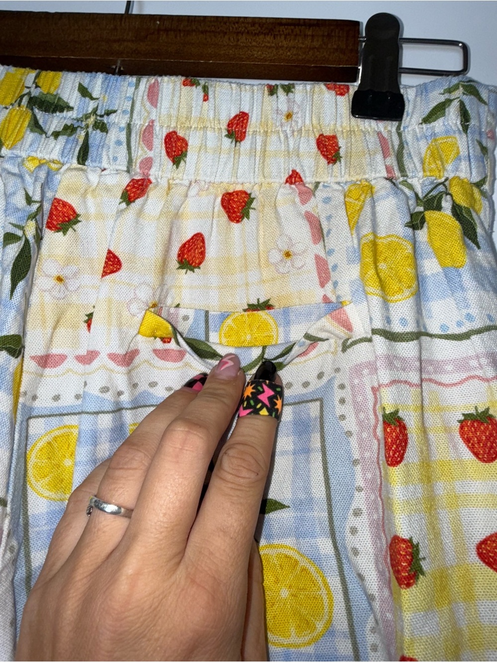 Tuiléa Strawberry Lemon Print Linen Blend Wide‎ Leg Pants Cottagecore 
Medium - Picture 8 of 12
